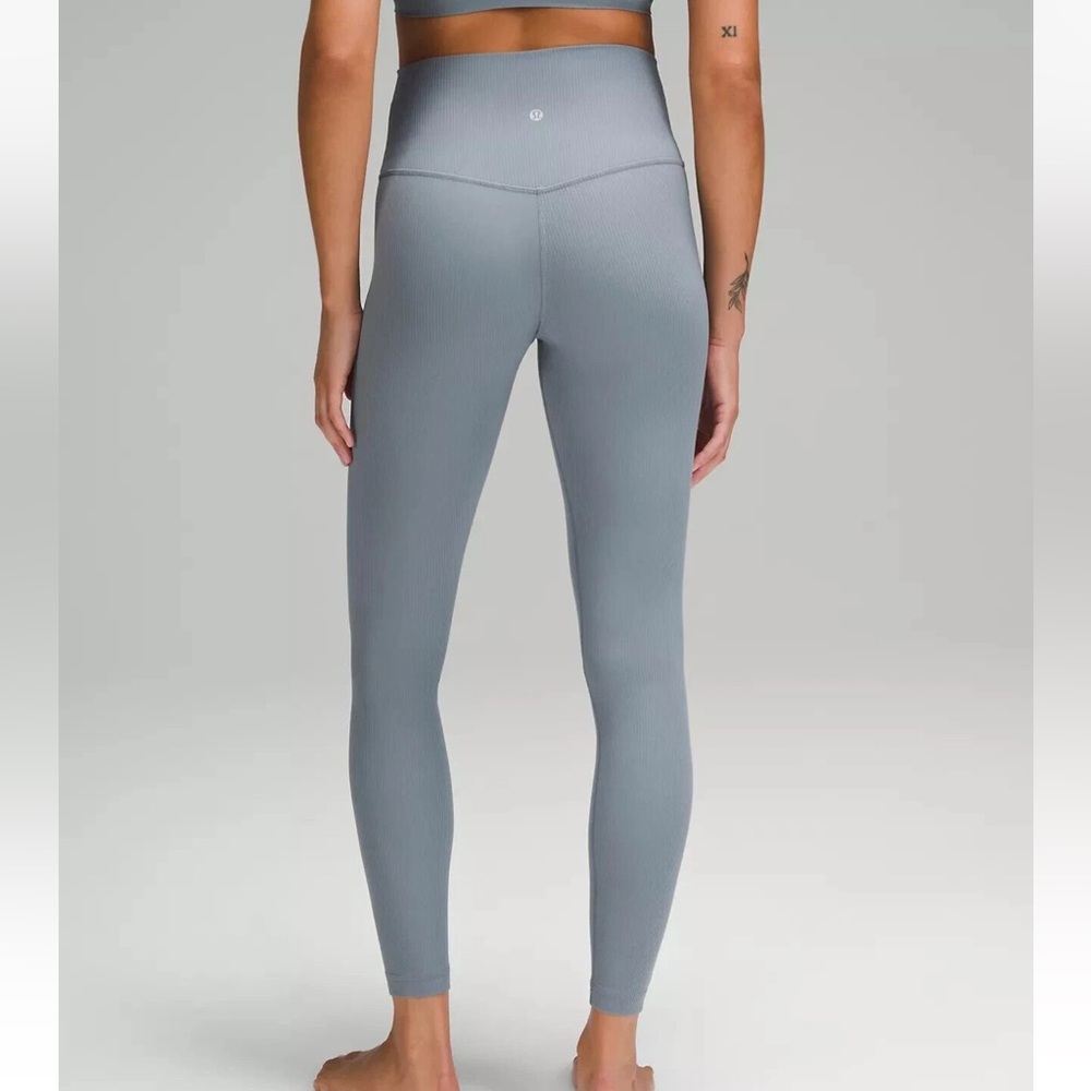 Lululemon Womens 10 Align Ribbed High-Rise Pant 28”Leggings Nulu Yoga Rhino Gray